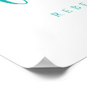 Turquoise Welkom bij onze forever bruiloft Sign Poster (Hoek)