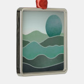 Turquoise Wereld Landschap Metalen Ornament (Rechts)