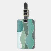 Turquoise wereldlandschap bagagelabel (Voorkant verticaal)