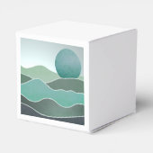 Turquoise wereldlandschap bedankdoosjes (Achterkant)