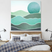 Turquoise wereldlandschap canvas afdruk (Insitu (Slaapkamer))