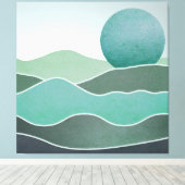 Turquoise wereldlandschap canvas afdruk (Insitu (Houten vloer))