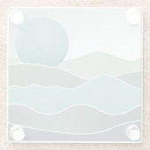 Turquoise wereldlandschap glazen onderzetter (Achterkant)