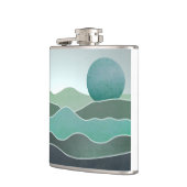 Turquoise wereldlandschap heupfles (Links)