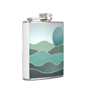 Turquoise wereldlandschap heupfles (Rechts)