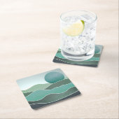 Turquoise wereldlandschap kartonnen onderzetters (Insitu)