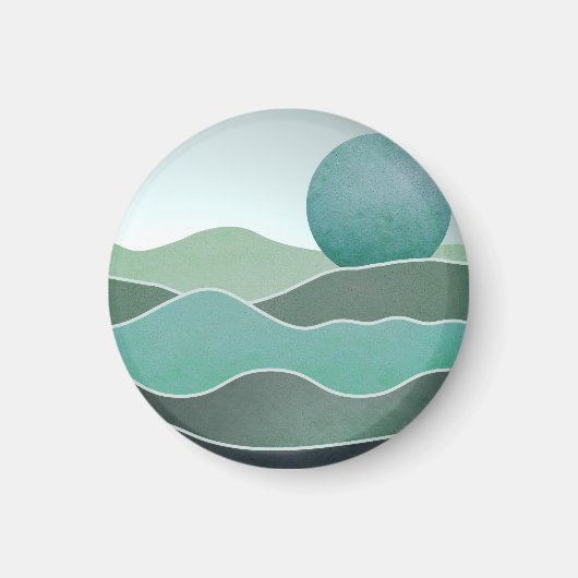 Turquoise wereldlandschap magneet (Voorkant)