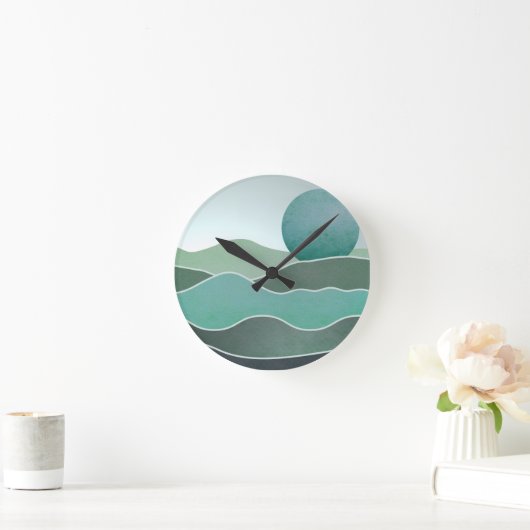 Turquoise wereldlandschap ronde klok (Huis)