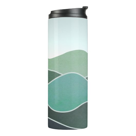 Turquoise wereldlandschap thermosbeker (Gedraaid links)