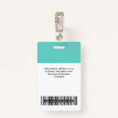Turquoise Werknemersnaam Business Logo Personeel L Badge (Achterkant met clip)