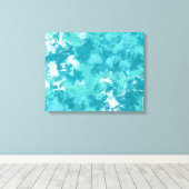 Turquoise werveling Abstract kunstcanvas Canvas Afdruk (Insitu (Houten vloer))