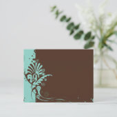 turquoise werveling briefkaart (Staand voorkant)