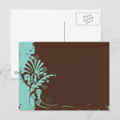 turquoise werveling briefkaart (Voorkant / Achterkant)