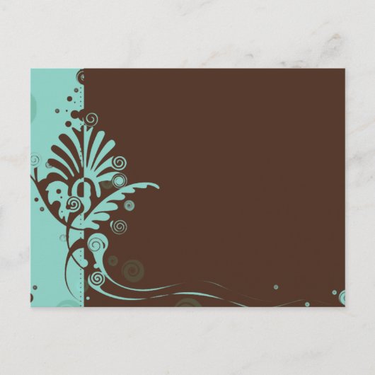 turquoise werveling briefkaart (Voorkant)
