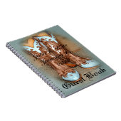 Turquoise Western Cowboy Boots Notitieboek (Rechterzijde)