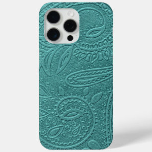 turquoise Western patroon met gereedschap iPhone 15 Pro Max Hoesje