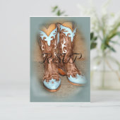 Turquoise Westerne Boots Wedding RSVP (Staand voorkant)