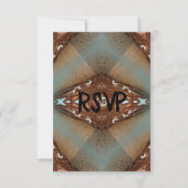 Turquoise Westerne Motif Wedding RSVP (Voorkant)
