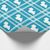 Turquoise Westies Cadeaupapier (Hoek)