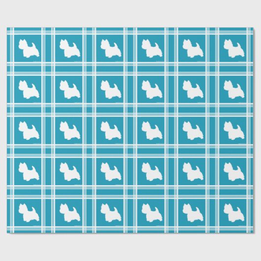 Turquoise Westies Cadeaupapier (Vlak)