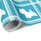 Turquoise Westies Cadeaupapier (Rol Hoek)