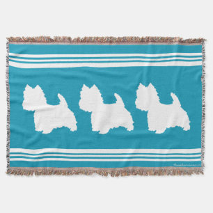 Turquoise Westies Deken