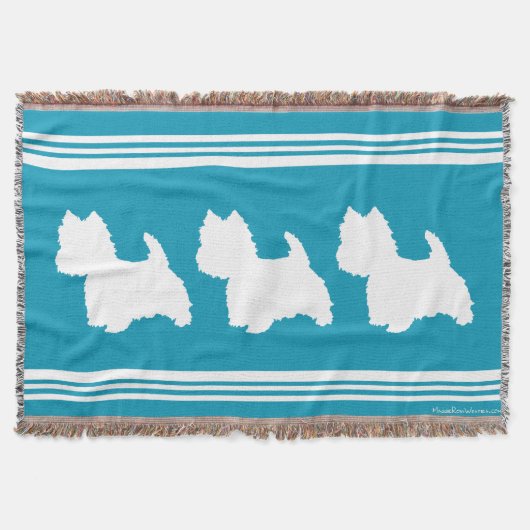 Turquoise Westies Deken (Voorkant)
