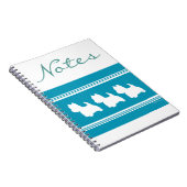 Turquoise Westies Notitieboek (Rechterzijde)