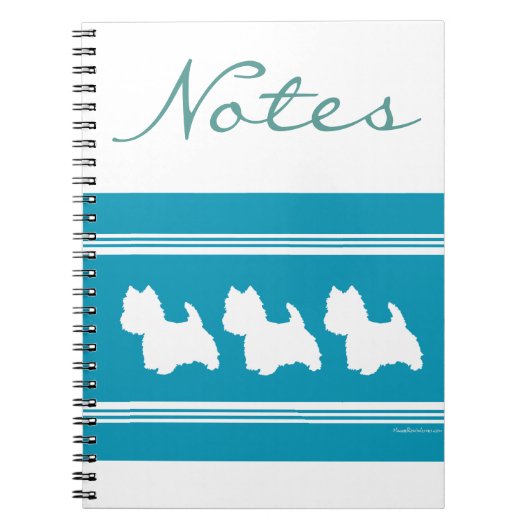 Turquoise Westies Notitieboek (Voorkant)