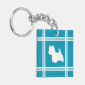 Turquoise Westies Sleutelhanger (Voorkant Links)