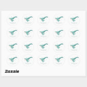 Turquoise Whale Baby shower Favor Ronde Sticker (Vel)