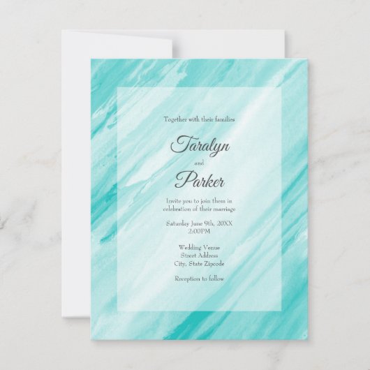 Turquoise White Abstract Kaart (Voorkant)