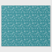 Turquoise & White Abstract kerstsnowflakes Cadeaupapier (Vlak)
