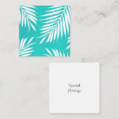 Turquoise White Acrylpalm Leaves Notitiekaartje (Voorkant / Achterkant)
