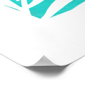 Turquoise White Acrylpalm Leaves Poster (Hoek)