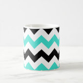 Turquoise White Black Zigzag Koffiemok (Center)