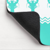 Turquoise White Coastal Lobster Stripes Muismat (Hoek)