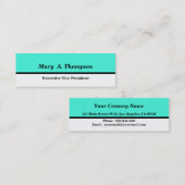 Turquoise White Color block Mini Visitekaartje (Voorkant / Achterkant)
