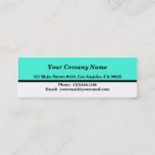 Turquoise White Color block Mini Visitekaartje (Achterkant)