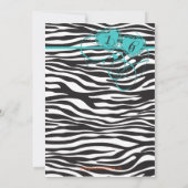 TURQUOISE WHITE COOL ZEBRA PRINT SWEET SIXTEEN KAART (Achterkant)