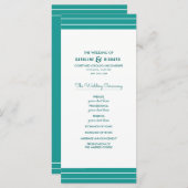Turquoise White Elegant Wedding Programs Programmakaart (Voorkant / Achterkant)