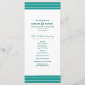 Turquoise White Elegant Wedding Programs Programmakaart (Voorkant)
