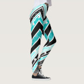 Turquoise, White en black Chevron Leggings (Rechts)