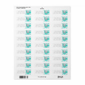 Turquoise, White en Grey Elephant Baby shower 2 Etiket (Full Sheet)