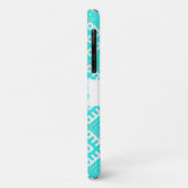 Turquoise White Folk print Belarus iPhone 11 Hoesj Case-Mate iPhone Case (Achterkant/links)