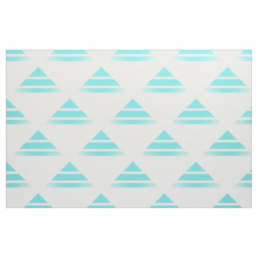 Turquoise White Geo Triangle Pattern Fabric Stof (Fat Quarter)