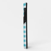 Turquoise & White Gingham custom iPhone 5 Hoesje (Achterkant/links)