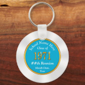 Turquoise White Gold, Klasse of 1971 Reunion Favor Sleutelhanger (Voorkant)