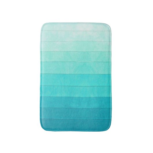 Turquoise White gradiënt, Turkooise shades Badmat (Voorkant Verticaal)