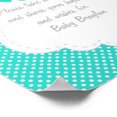Turquoise, White Grey Elephant Baby shower Poster (Hoek)
